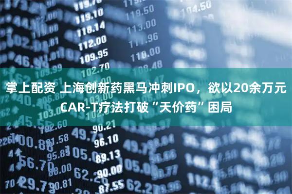 掌上配资 上海创新药黑马冲刺IPO，欲以20余万元CAR-T疗法打破“天价药”困局